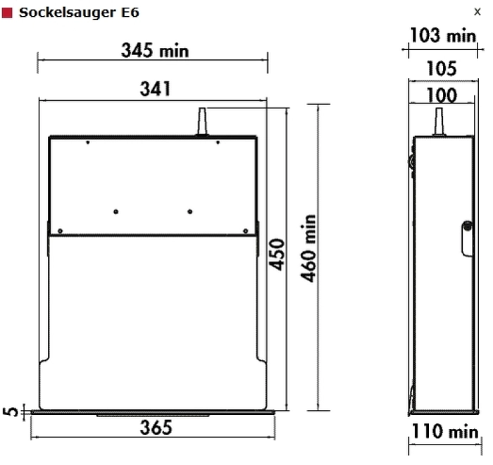 Sokkelstøvsuger Gronbach 230V/600W Alu-Front 
