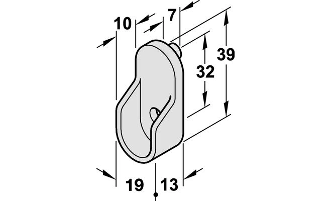 Garderoberørholder Oval Dübler  30x15mm 5mm Krom 