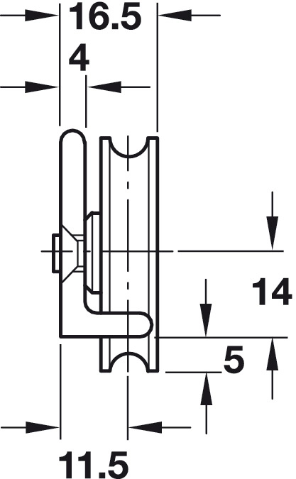 Skyvedørshjul Aluminium