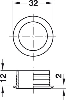Rosett Trykklås 19mm Hvit 