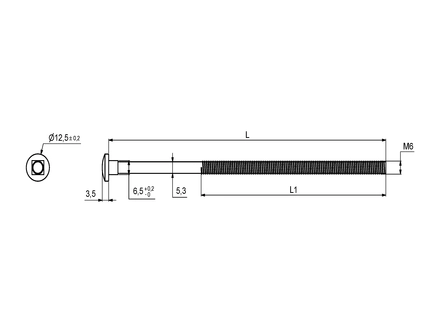 Bordplatesamlebesalg Ø33 M6x100x150x16 Elgalvanisert 