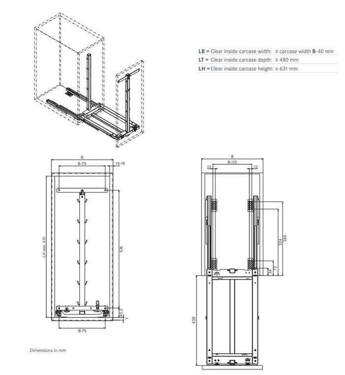 Underskap Kesseböhmer Arena Pure Dispensa Junior 3 B300mm Hvit
