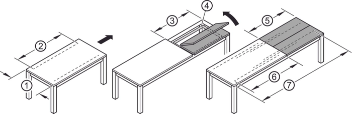 Kulelagerskinne Borduttrekk  620mm Ileggsåpning 2100mm