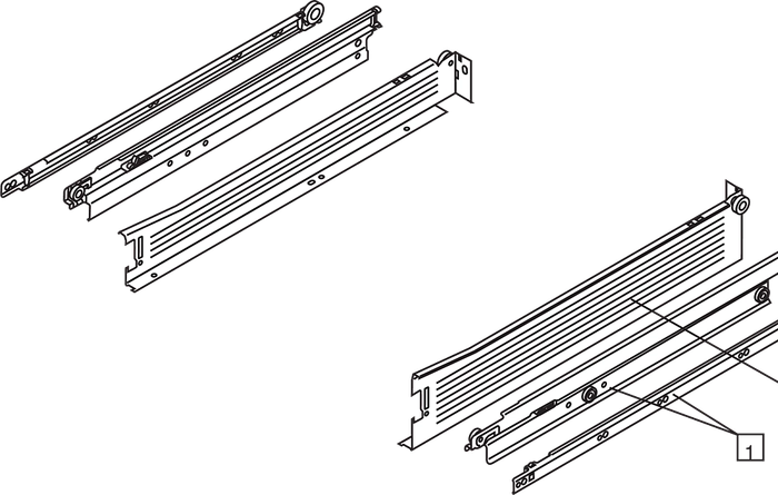 Metabox Blum Høyde N (54mm) Hvit - Flere Lengder