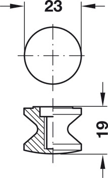 Trykknapp Til Trykklås  19mm Front Matt Krom