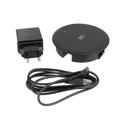 Ladeplate Trådløs 15W Ø80mm 1,5m Kabel 