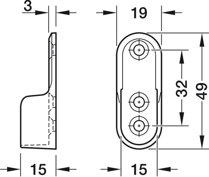 Garderoberørholder Oval For 30x15mm Messing