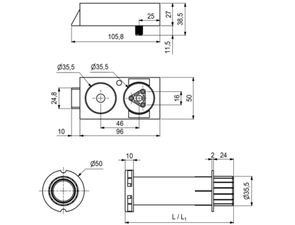 Sokkelbein BT 80-125mm Komplett 4stk