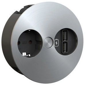 Kontakt Twist Nedfellbar M/ 1 Kontakt og 2 USB - Flere Farger