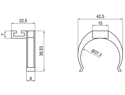 Clips Til Sokkelbein BT Ø32mm