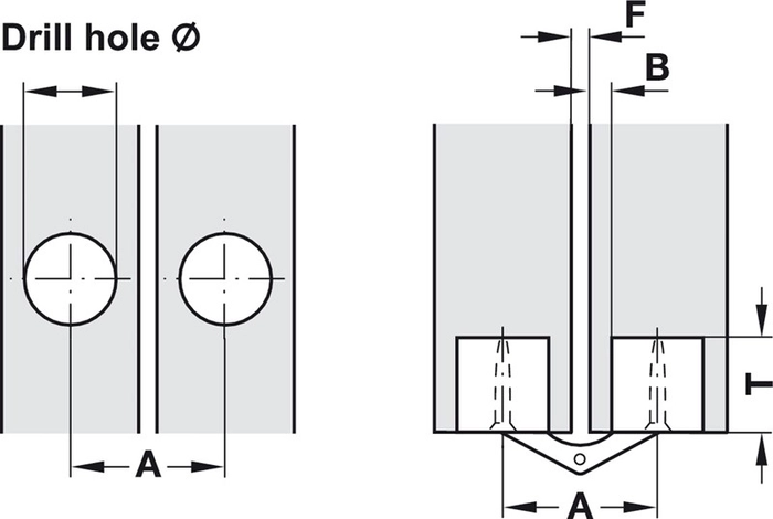 Zysa lamellhengsel, mess, Ø/10mm, for 14-19mm dør