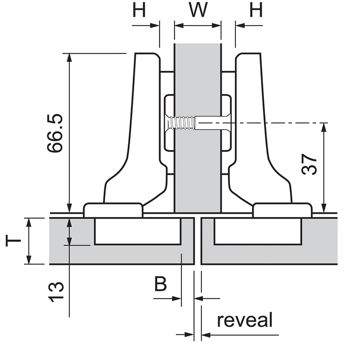 Hengsel Blum 110° Halvdekk M/Demper Inserta
