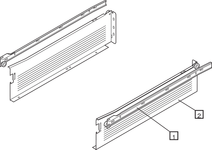Metabox Blum Høyde K (118mm) Hvit - Flere Lengder