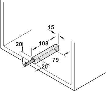 Adapter til Push Catch hvit Ø10x90mm