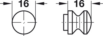 Trykknapp Til Trykklås Mini 16mm Front Hvit 