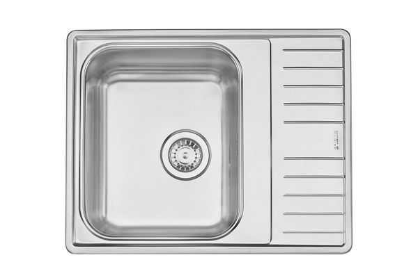 Kjøkkenvask Lyria 1 kum venstre med rille 630x500mm