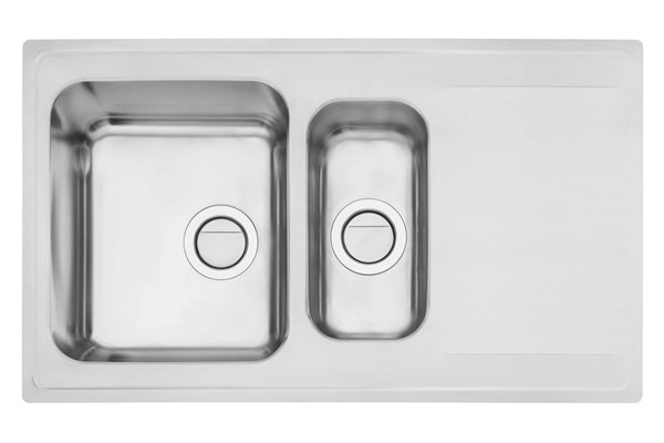 Kjøkkenvask Ease 1 1/2 kum med rille 895x520mm venstre