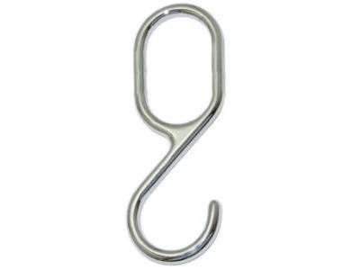 S-Krok For garderoberør 30x15mm Oval Krom