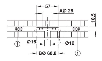 Dreieskive 57 x 57 x 10.5mm, 50kg
