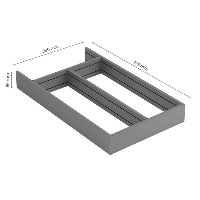 Bestikkinnlegg IMA Flex Frame Justerbar Aluminium 50cm 278x473mm Antrasitt 
