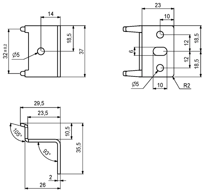 Opphengsvinkel 28 Stål Elgalvanisert  