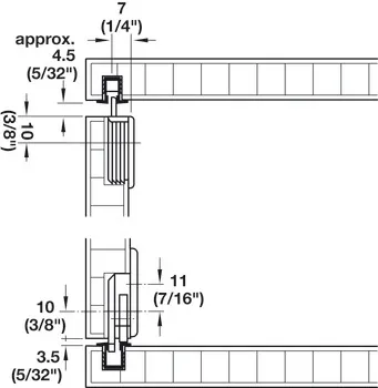 Skyvedørskinne Plast 3m - Flere Farger