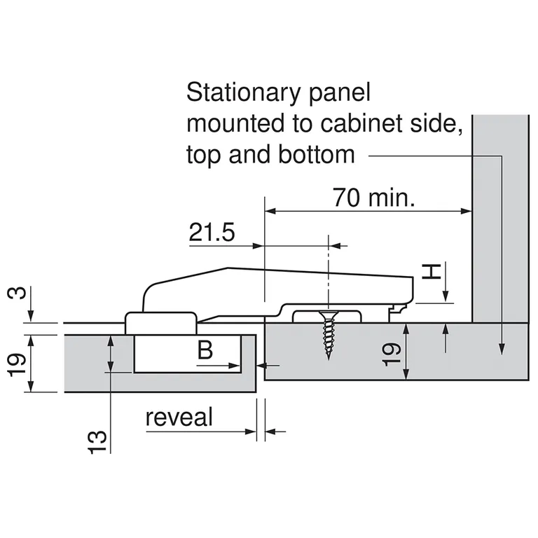 Hengsel Blum Parallell 95° M/Demper Intergert Skrufestet