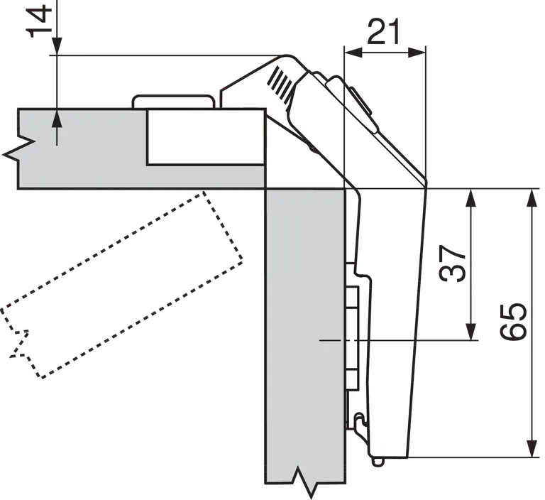 Hengsel Blum 60° For 90/90 Hjørneskap Cliptop M/Dübel