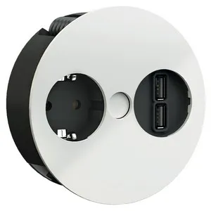 Kontakt Twist Nedfellbar M/ 1 Kontakt og 2 USB - Flere Farger