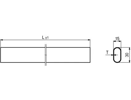 Garderoberør Oval  3m Sort