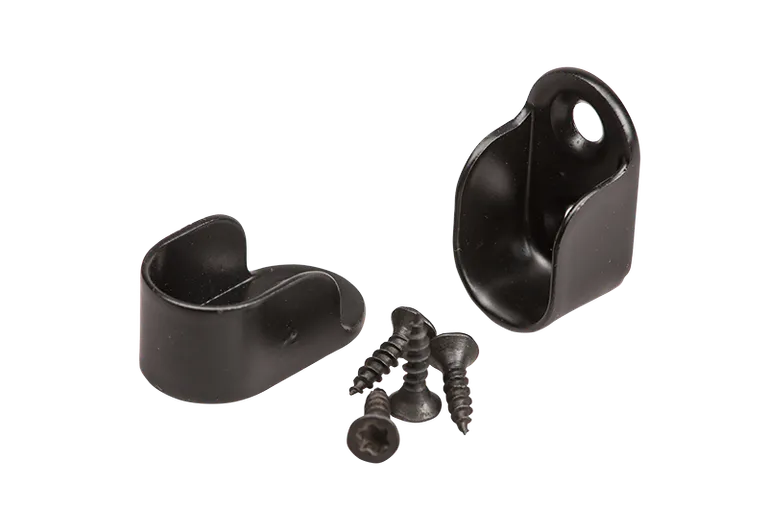 Garderoberørholder Oval  30x15mm Matt Sort 2stk