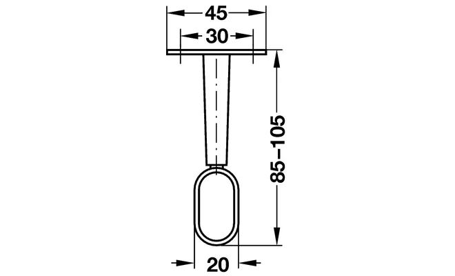 Garderoberørholder Oval Ende Krom