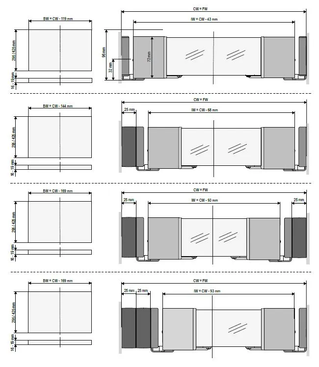 Skuff Kesseböhmer Conero H72mm Sort Komplett