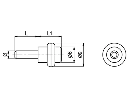 Hyllebærer Glass 5mm Krom M/Sort Ring