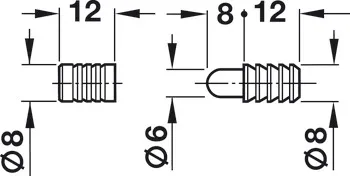 Styrebolt Ø8x20,5mm elgalvanisert