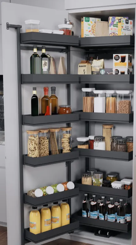 Høyskapsutrekk Tandem 3 Arena Pure Dørramme + 5 Hyller Antrasitt