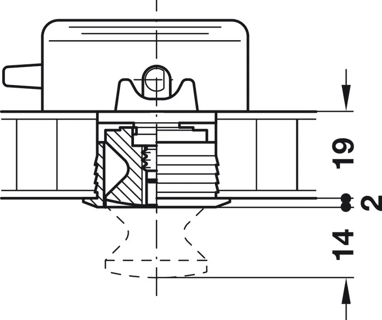Rosett Trykklås 19mm Matt Krom