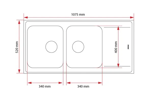 Kjøkkenvask Stala Ease 2 Kummer M/Rille 
