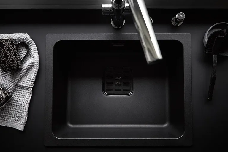Kjøkkenvask Stala Combo 1 Kum Nedfelling Sort Kompositt