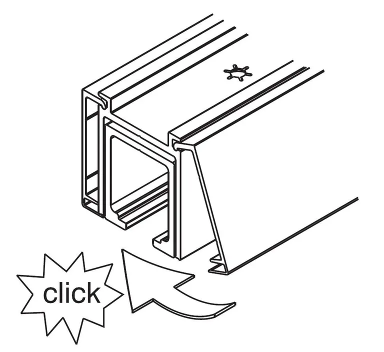 Frontpanel Hawa Junior 80/B Pocket ClipOn 2m Aluminium 