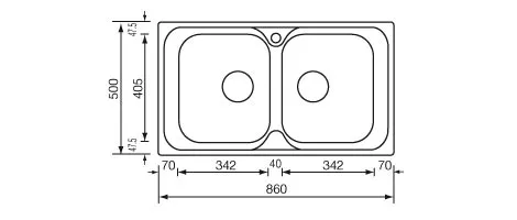 Kjøkkenvask Atlantic 2 Kummer Stål 