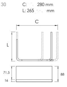U-Utsparing Til Vannlås Omega 265 - Flere Farger