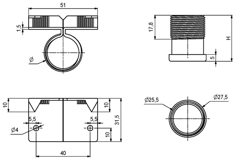 Stillesko Sokkel 51x31,5x34mm