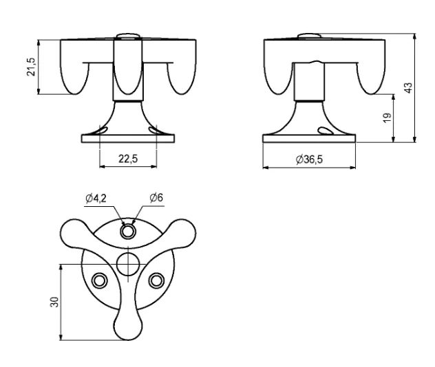 Krok 3 kroker dreibar matt sort