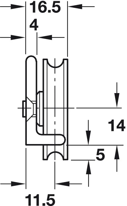 Skyvedørshjul Aluminium
