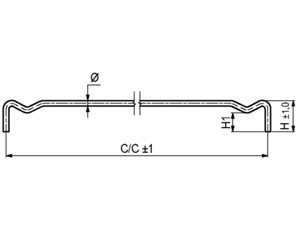 Trådhyllebærer C/C448 Ø5x19 Stål Elgalvanisert