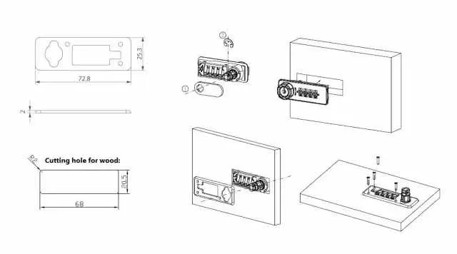 Bakplate Cam Lock M224 Sort