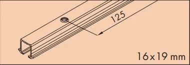 Skinne Eku Clipo 16  Innfresning 1-Spor 3,5m