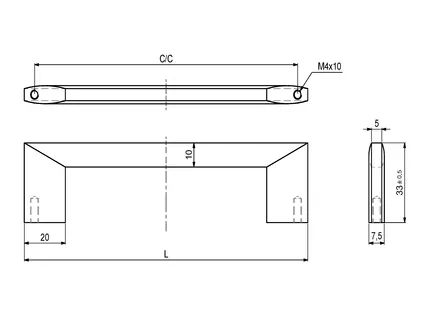 Håndtak 3358  128mm Matt Sort