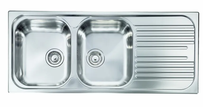 Kjøkkenvask Atlantic 2 Kummer M/Rille Stål 